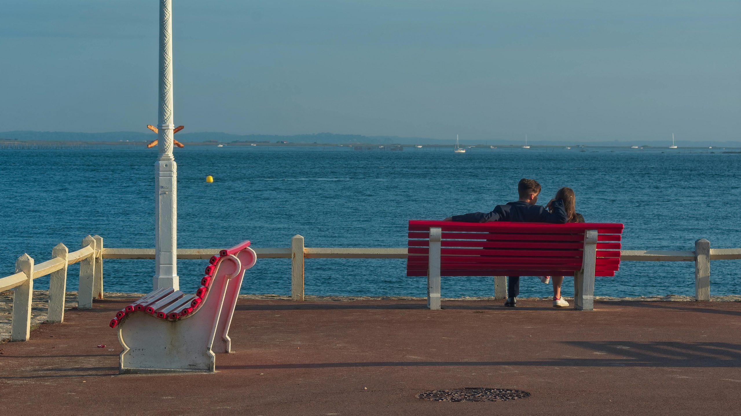 Vue paysage du bord de mer d'Arcachon.