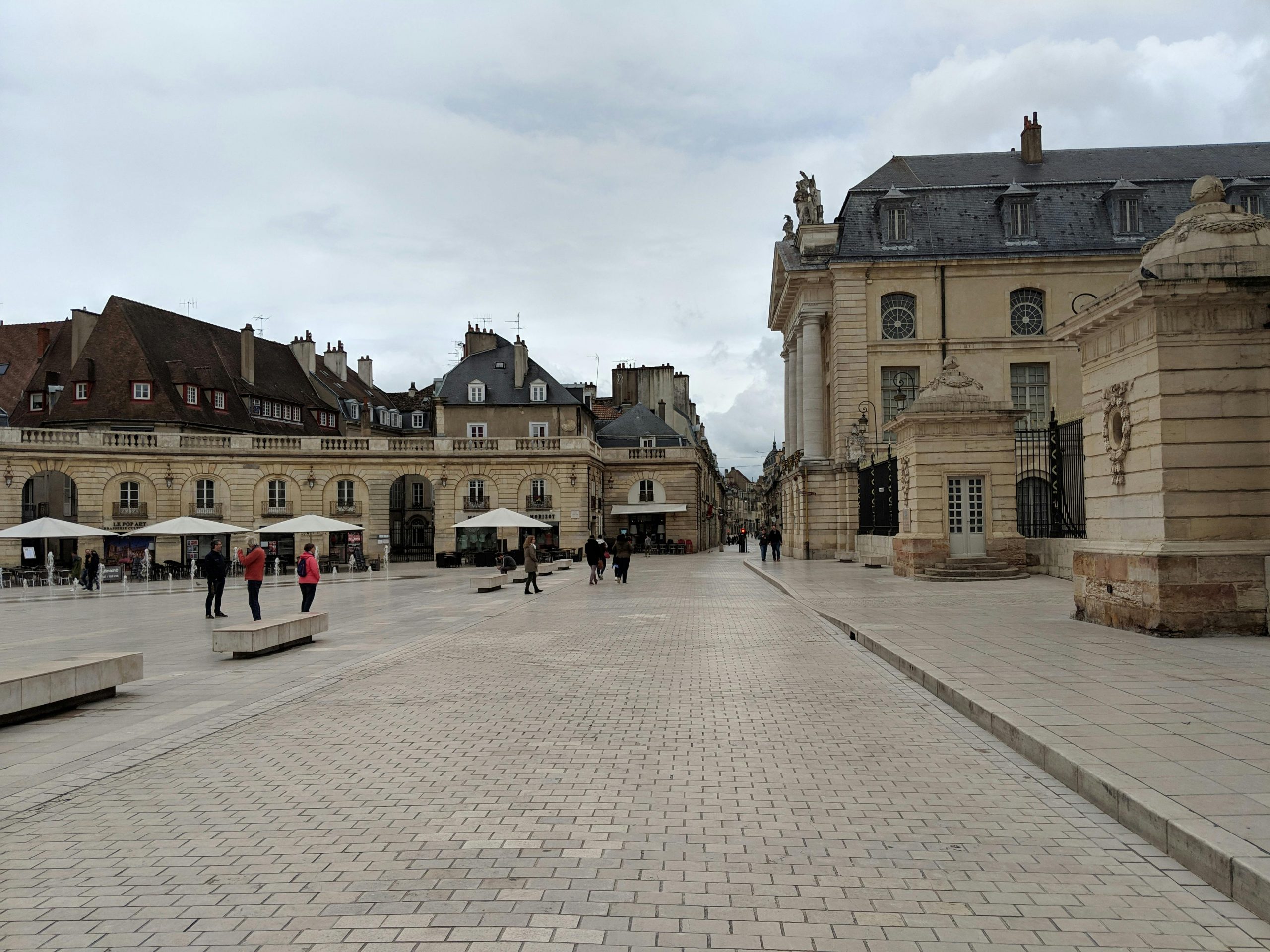 Vue pittoresque de la Place de la Libération à Dijon, France avec une architecture classique.